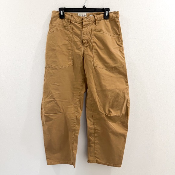 Nili Lotan Utility Khaki Baggy Barrel Leg Wide Shon Cotton Twill Pants 4 - Picture 3 of 6
